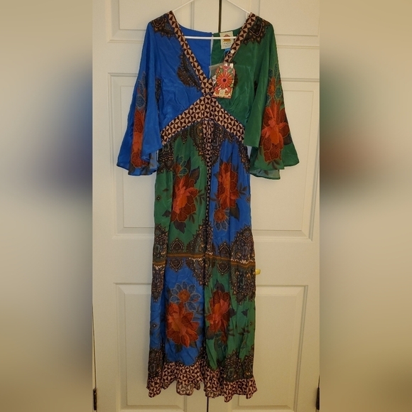 FARM x Anthropologie Flutter-Sleeve Dress NWT Size Medium - Picture 1 of 5